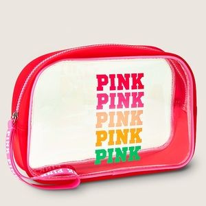 💗VS PINK SUPER FRUIT RAINBOW 🌈 CLEAR BEAUTY BAG